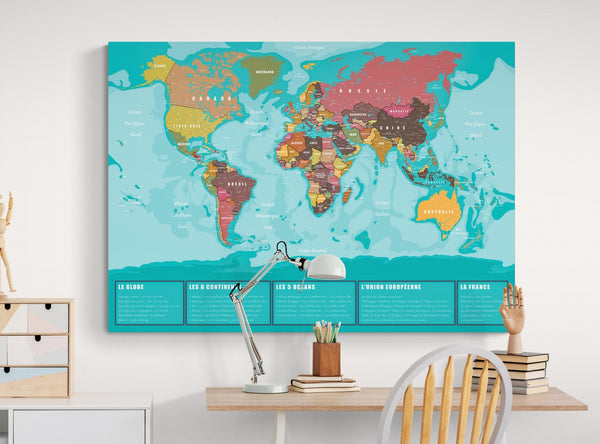 Tableau planisphère mural - world-maps