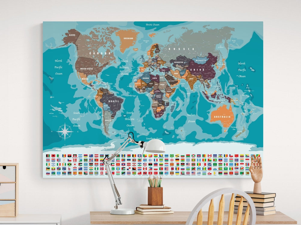 Planisphère mural Géant - world-maps